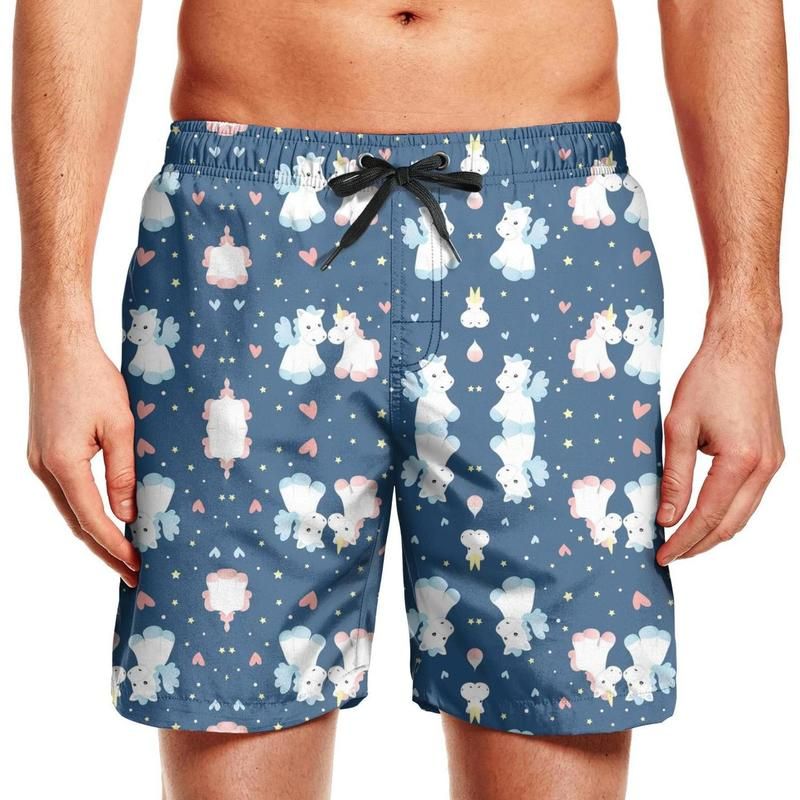 mens unicorn swim trunks