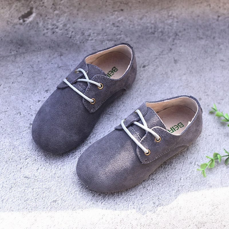 New Real Leather Children Shoes Suede 