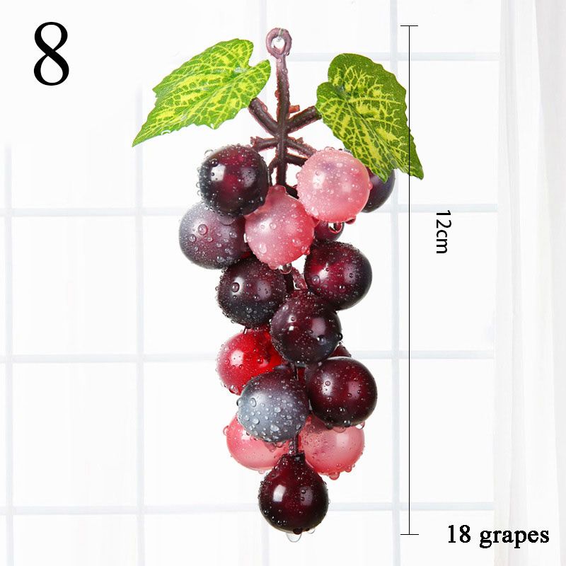 Floral Craft Pkg of 1 pc .Small  Artificial Grapes on Leaves Fruit New