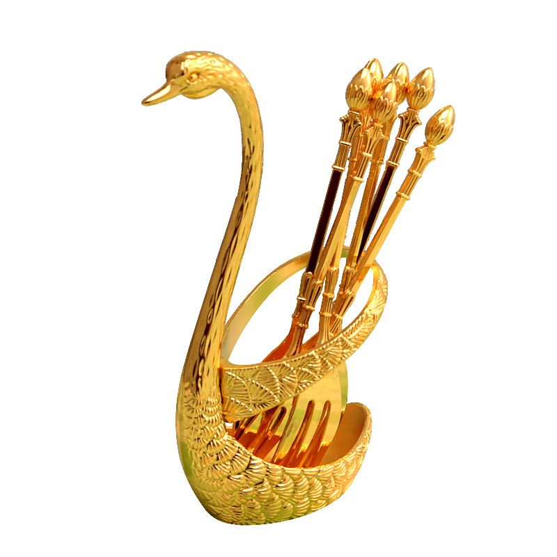 Gold swan fork