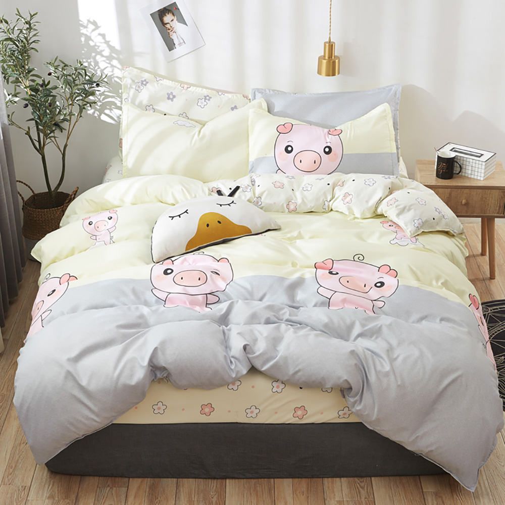 Pigs Bedding Set For Kids Fashionable Cartoon Cute Duvet Cover