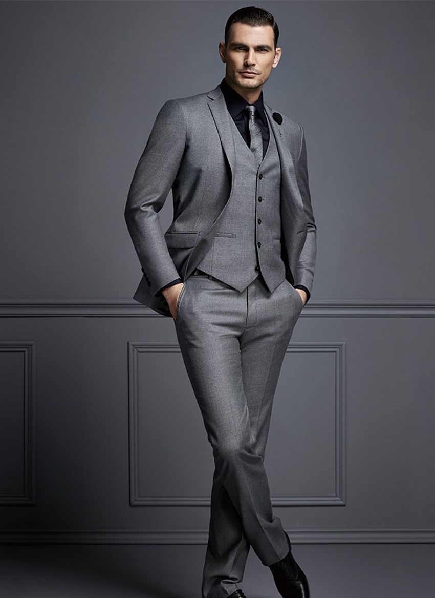 Sexy Dark Grey Mens Suit New Fashion Sexy Groom Suit Wedding Suits For ...