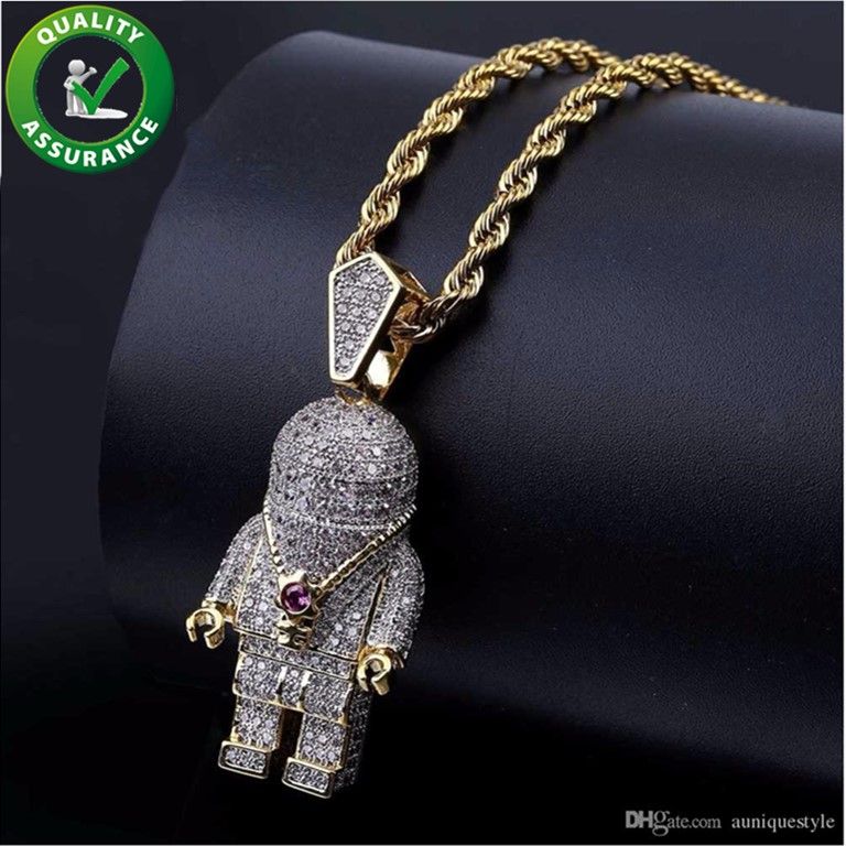Compre Hombres Pendientes De La Joyería De Hip Hop Bling Hacia Fuera Helada Cadena Colgantes