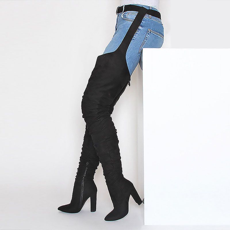 thigh high boots with waist belt