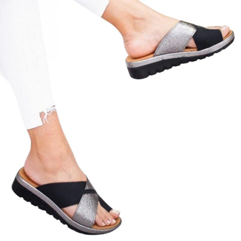 galerij Grondwet vertraging Dames Kunstmatige PU-schoenen Slippers Orthopedische Bunion Corrector Comfy Platform Wedge Dames Casual Big Teen Correction galerij Grondwet vertraging Dames Kunstmatige PU-schoenen Slippers Orthopedische Bunion Corrector Comfy Platform Wedge Dames Casual Big Teen Correction