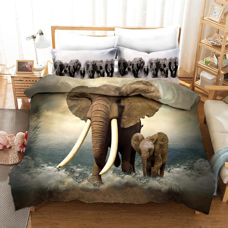 Bedding Sets 3d Animal Elephant Print, Elephant Print King Size Bedding