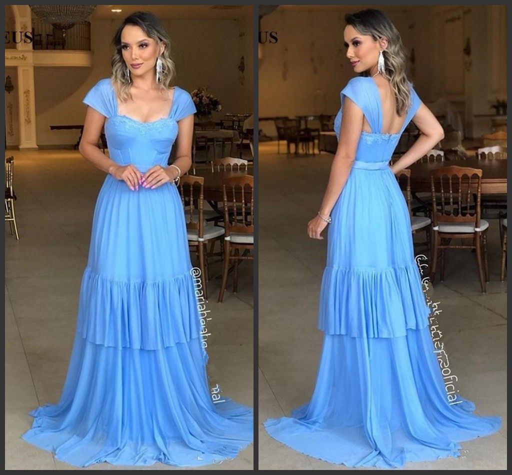 sky blue chiffon