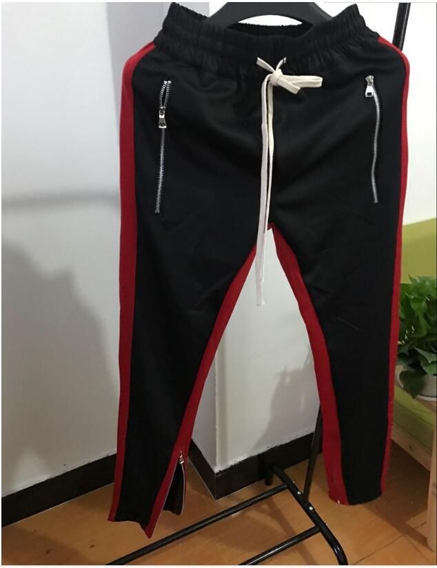 XXLLouisVuitton 2018 New Side Zipper Pants Hip Hop Fear Of God  Fashion Urban Clothing Red Bottoms Justin Bieber FOG Jogger Pants From  Aodirs5, $46.24