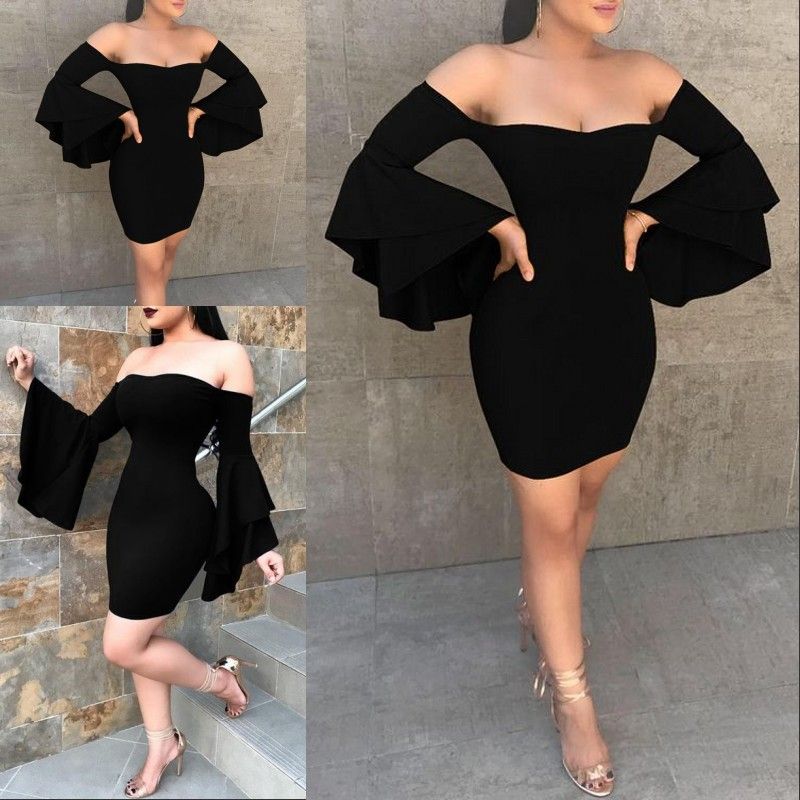 sexy off the shoulder black dress