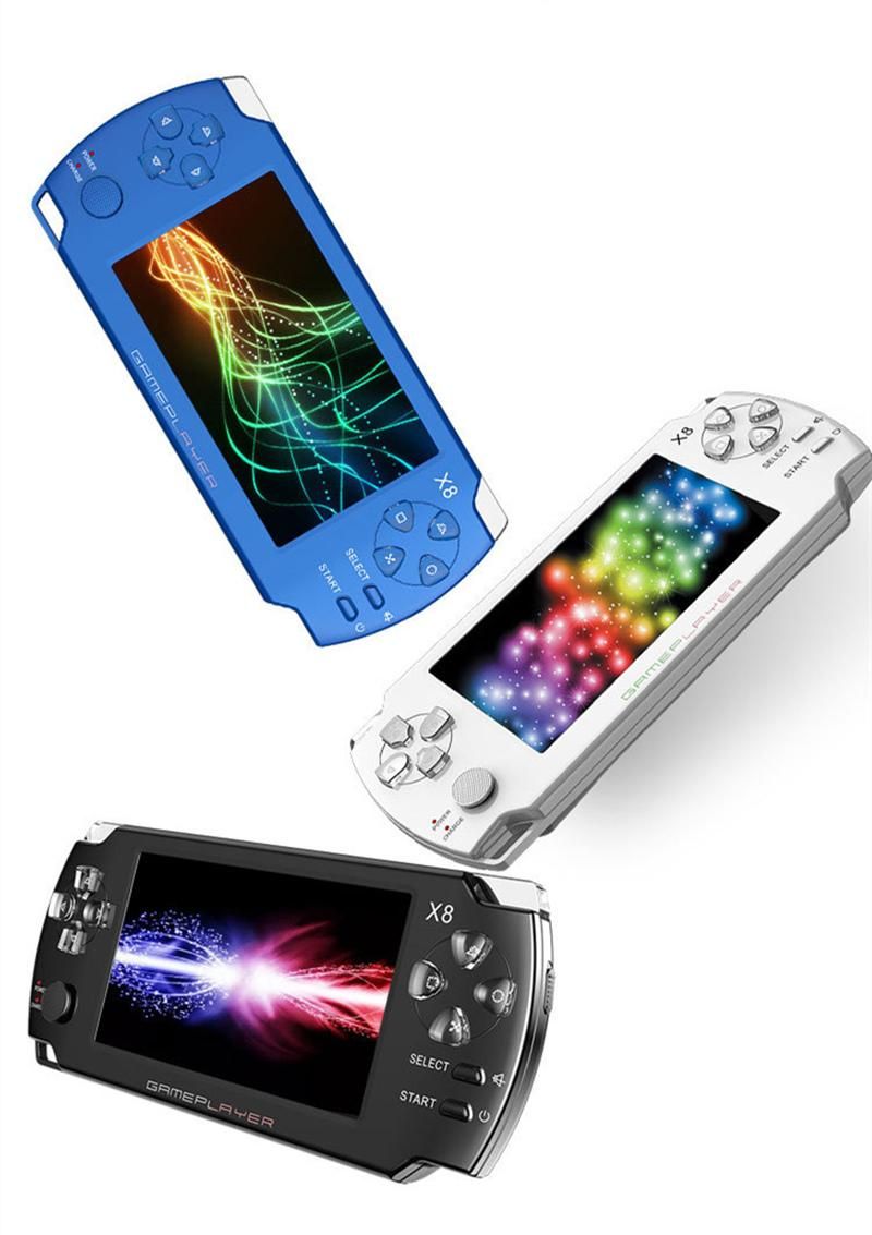 X8 4.3 Inch Touch Screen 8GB Portable Game Console With E Book TV Out