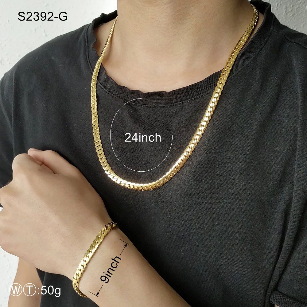 Men Jewelry Metal Bracelet \u0026 Necklace 