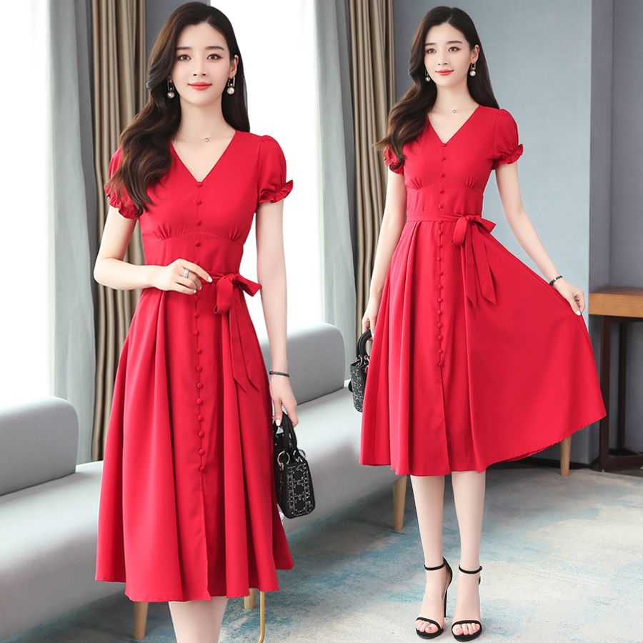 new look red summer dress