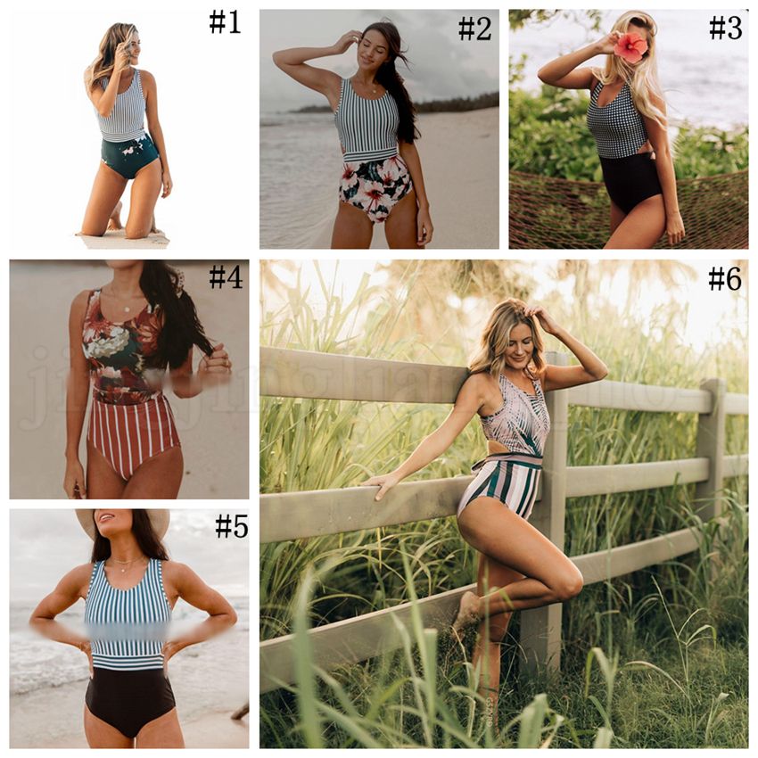 Zip Vest Strap One Piece Swimsuit Women Striped Floral Bandage Bikini Summer Swimwear Beach Bodysuit Tankini Ooa6497 1 From Good Clothes 6 01 Dhgate Com
