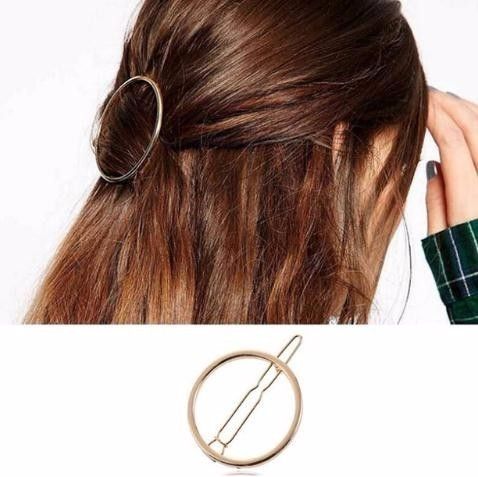 2019 New Fashion Round Hair Jewelry Women Girls Metal Circle Clips