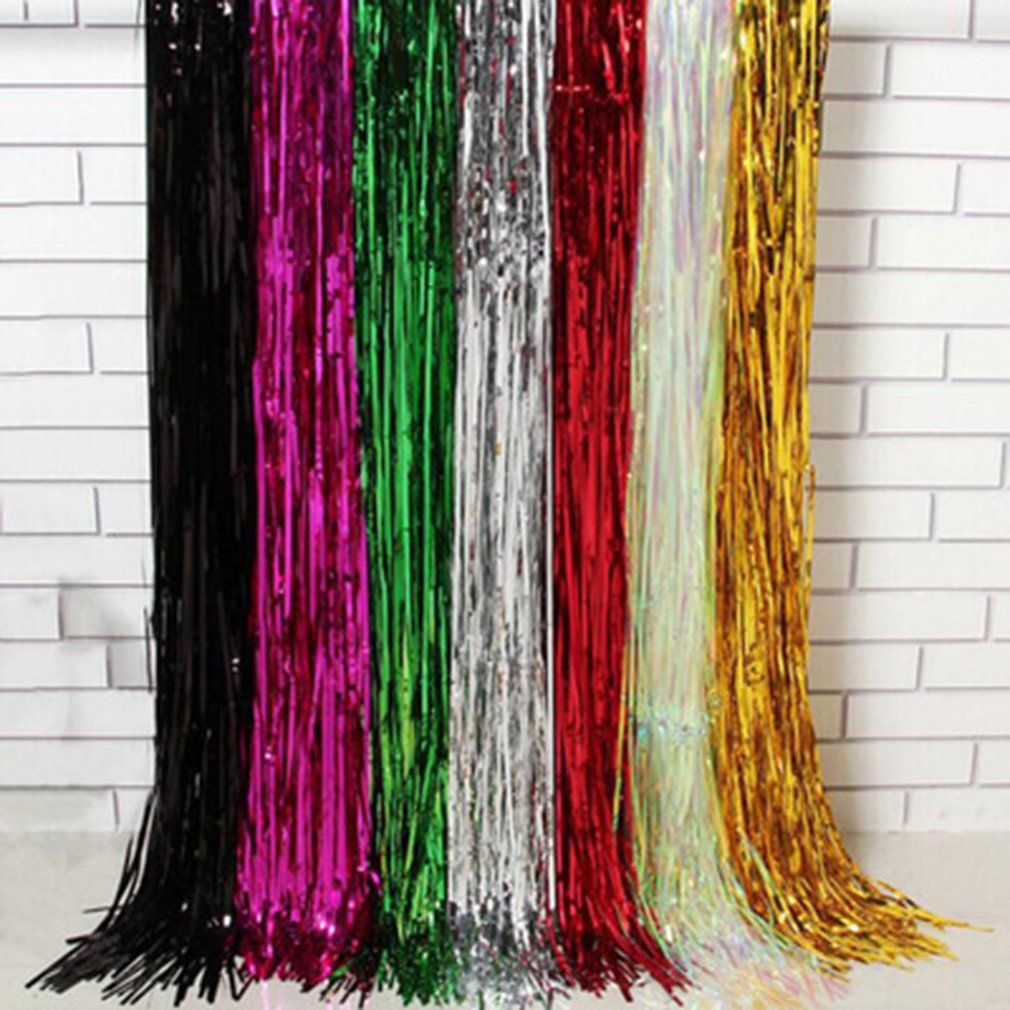 Christmas Celebration Party Background Fringe Curtain Plastic
