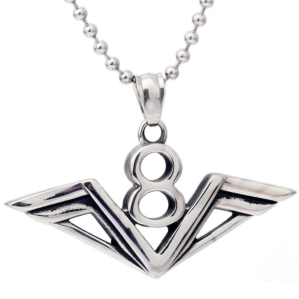 Number 8 pendant necklace