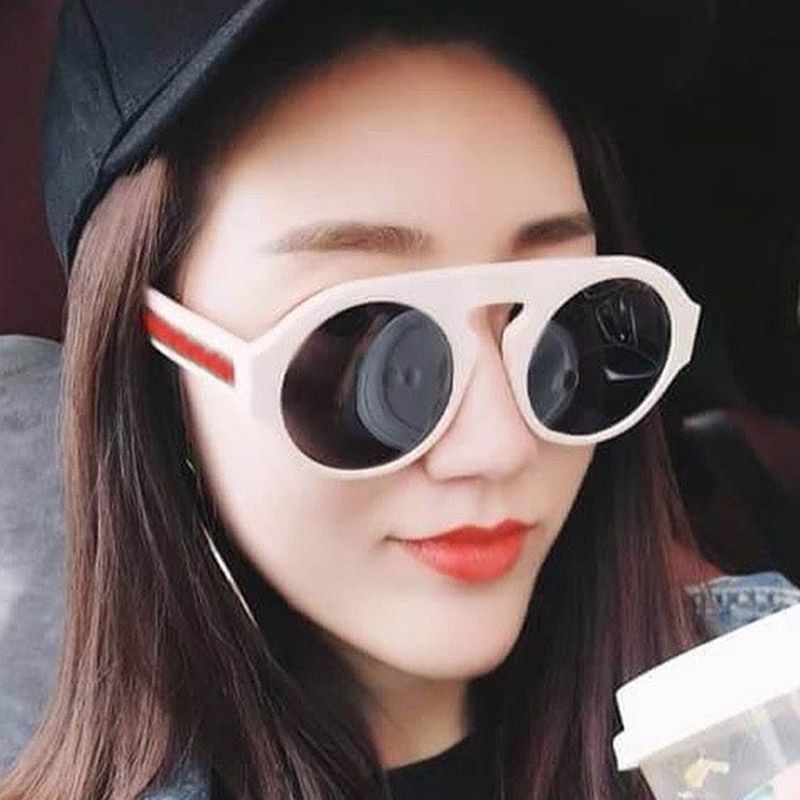 oversized clear round sunglasses