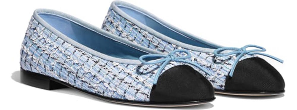 tweed flat shoes