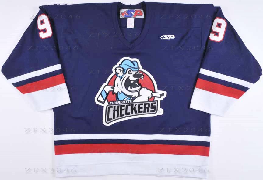 Custom ECHL Charlotte Checkers Mike Bayrack Kenny Roche Blake