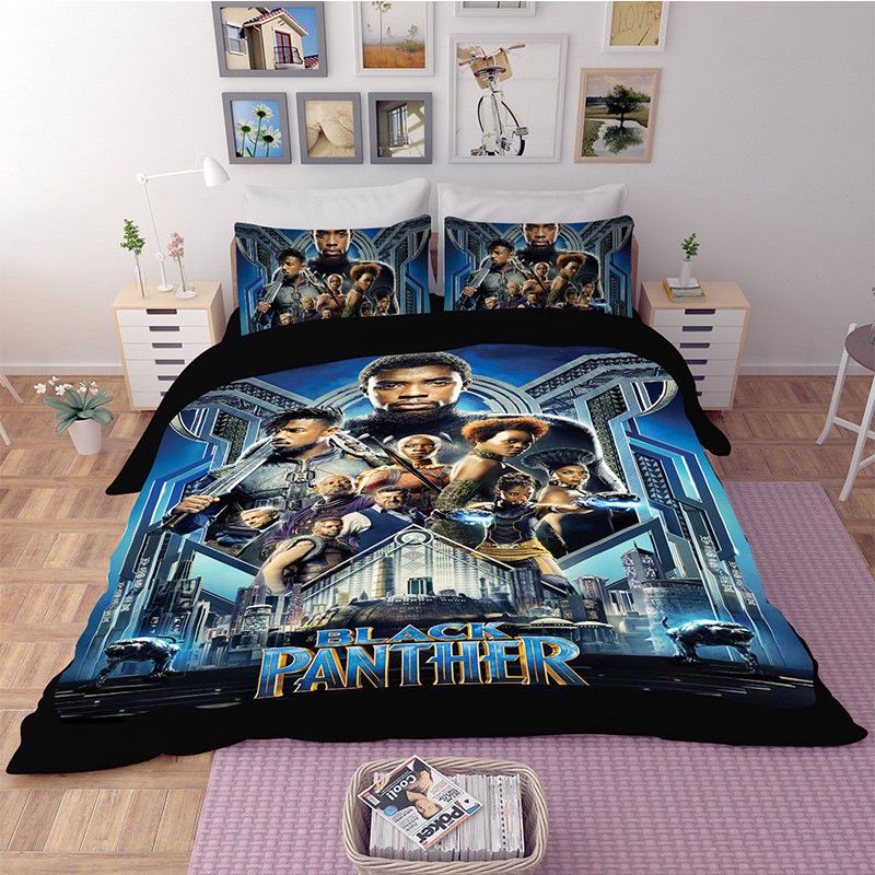 3d Captain America Black Panther Duvet Cover Bedding Set