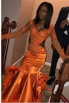 black and orange dress