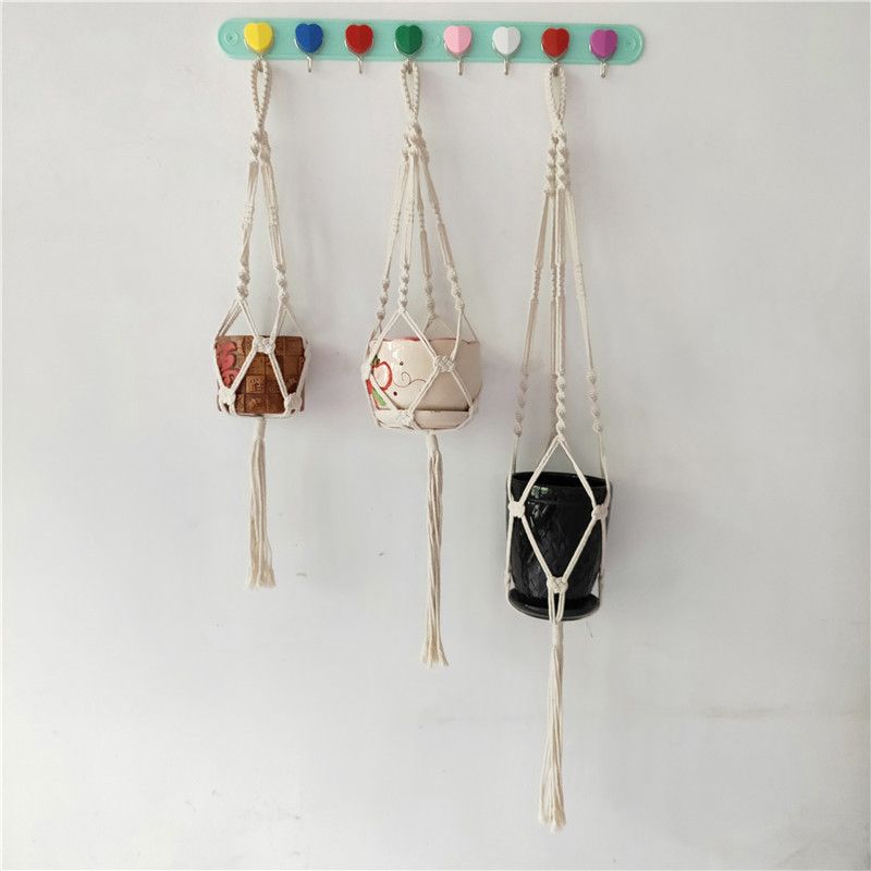 Vintage Flower Plant Hanging Basket Holder Rope Plant Pot Jute Rope