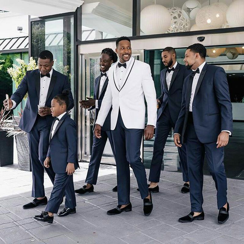 White Groom Tuxedo Mens Suits For 