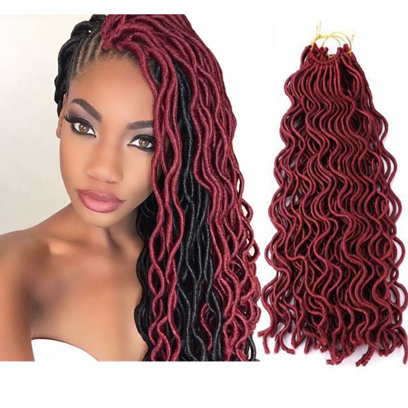 2020 18 24strands Pack Kinky Curly Faux Locs Crochet Hair Goddesss