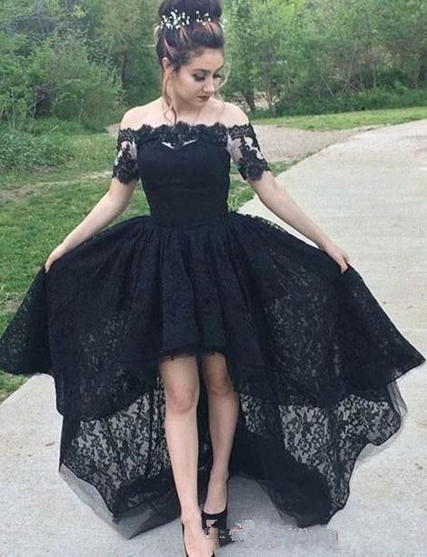 2020 Charming Black Lace Prom Dress 