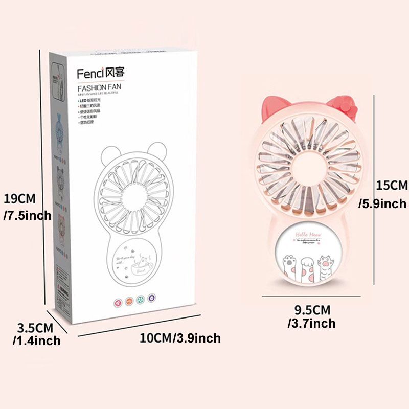 USB Fans USB Fan Small Pig Style Electric Fan Rechargeable Student Handheld Portable Mute Mini Fan for Home Color : Purple Office Outdoor Travel