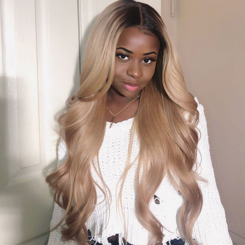 Ombre Ash Blonde Color 1B 18 Thick Glueless Full Lace Human Hair Wigs Brazilian Wave Lace Front Wig For Black Women Ombre Ash Blonde Color 1B 18 Thick Glueless Full Lace Human Hair Wigs Brazilian Wave Lace Front Wig For Black Women