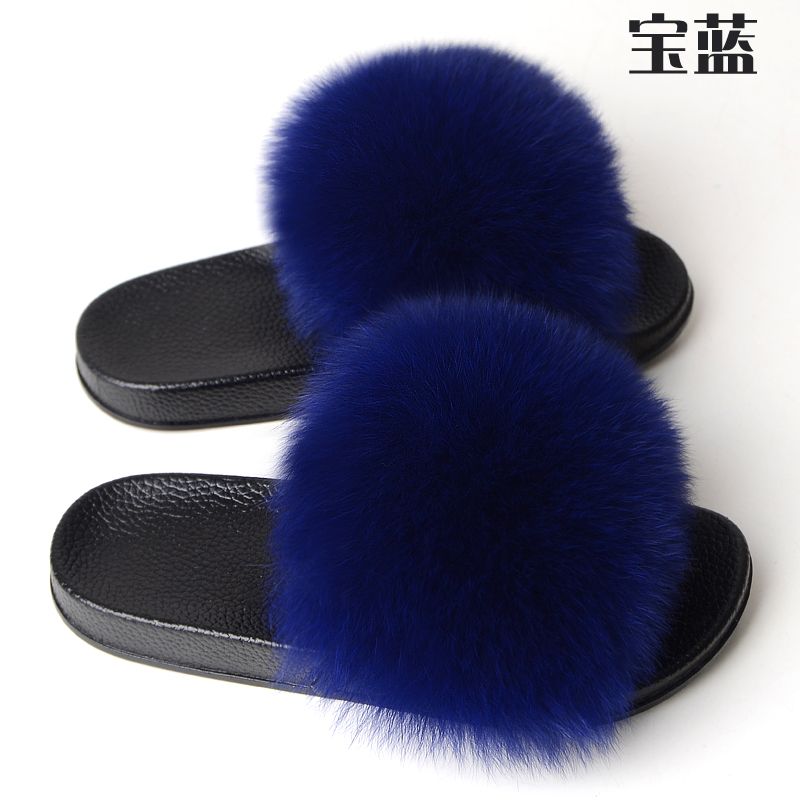 flip flops with fur on them