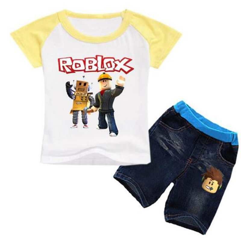 2020 Soft Cute Roblox Game T Shirt Tops Denim Shorts Fashion New Teenagers Kids Outfits Girl Clothing Set Jeans Children Clothes From Zwz1188 13 99 Dhgate Com - roblox zipper t shirt