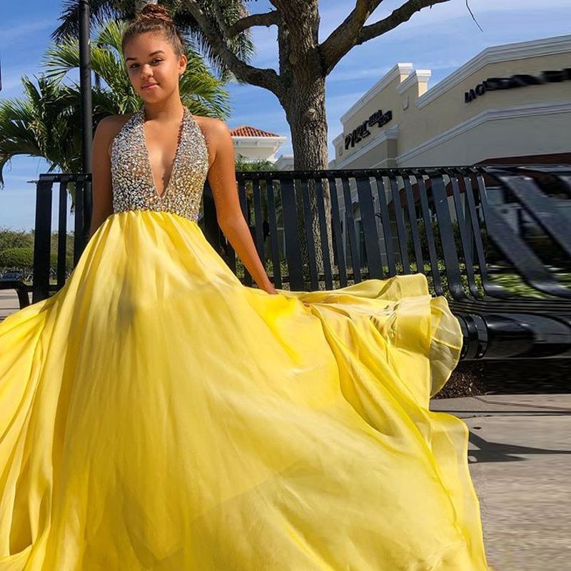 Vestido Amarillo Largo Fiesta Top Sellers, UP TO 51% OFF |  www.apmusicales.com