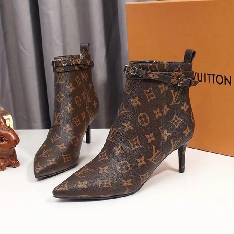 louis vuitton block heel boots