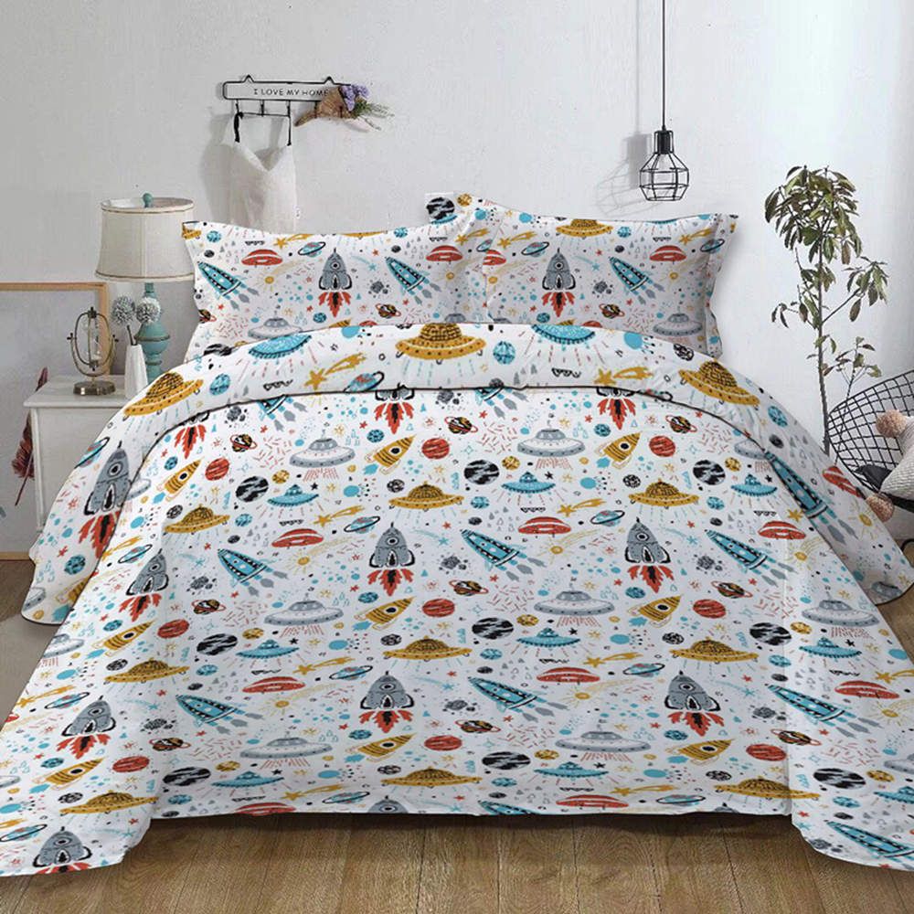 Rocket Bedding Set For Kids Creative Fashionable King Size Duvet
