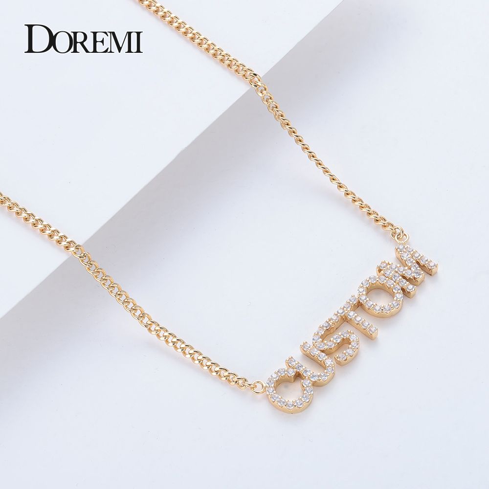Wholesale Doremi Crystal Pendant Letters Necklace For Women Custom
