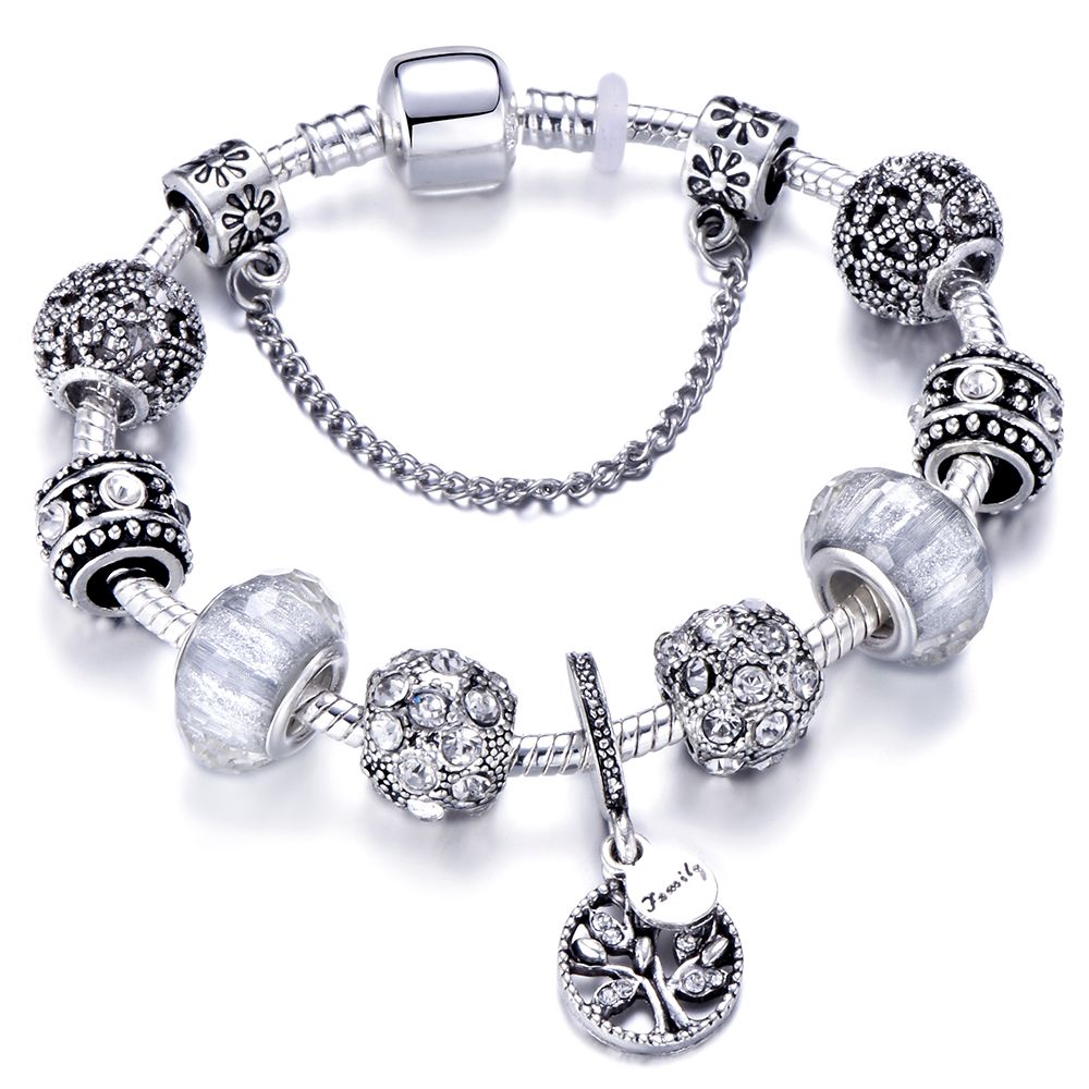 Grosshandel Mode Kristall Charms Armband Fur Frauen Baum Des Lebens Anhanger Pandora Armbander Perlen Silber Schlangenkette Armreif Schmuck Geschenk Von Ck09 5 91 Auf De Dhgate Com Dhgate