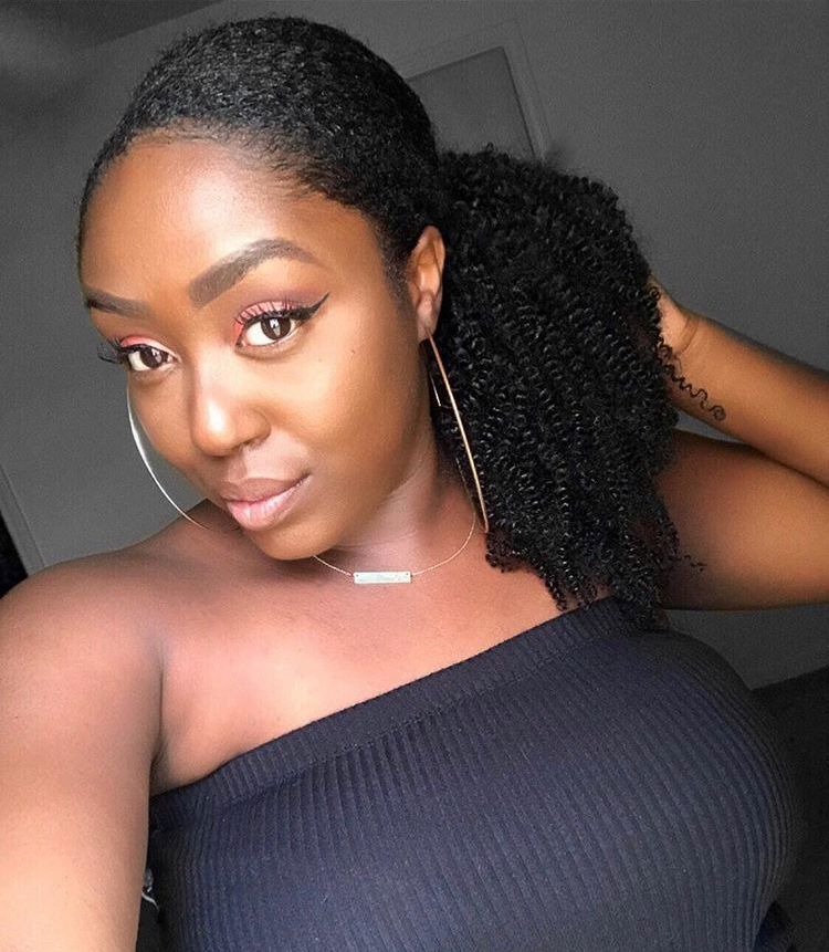 3b 4c Coily Curly Afro Kinky Curly Pony Tail Human Hair Extension