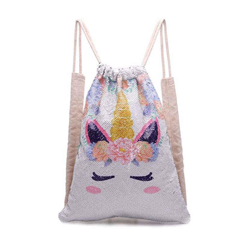 unicorn drawstring bolsa