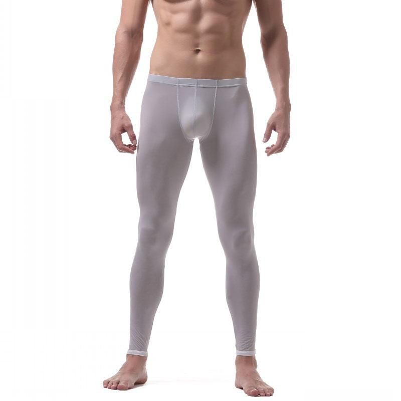 2021 Winter Thermal Underwear Pants Long Johns Slim Ice Silk Bottom Men
