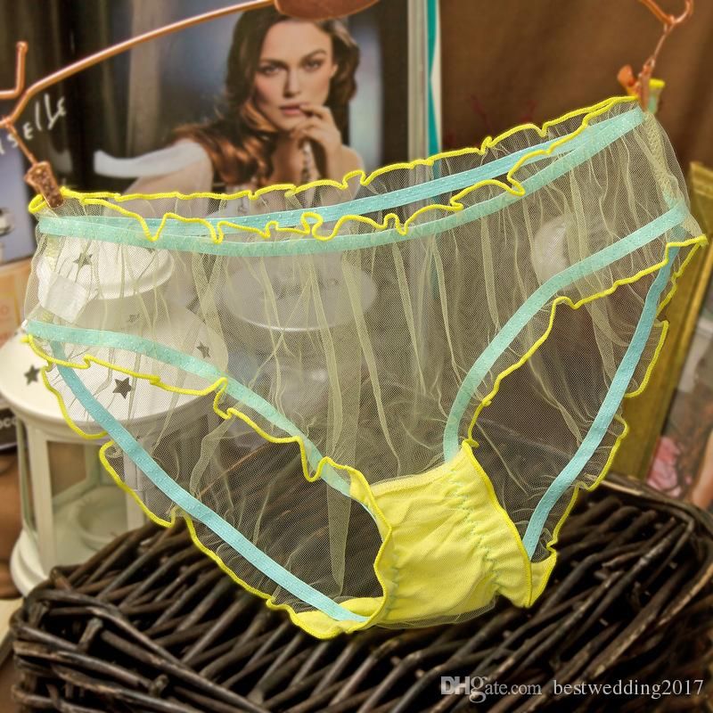Women Thongs Knicker Lingerie Ultra-thin Mesh Transparent Underwear Lace Panties