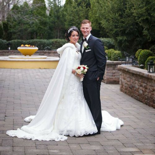 Winter Long Bridal Faux Fur Cloak 