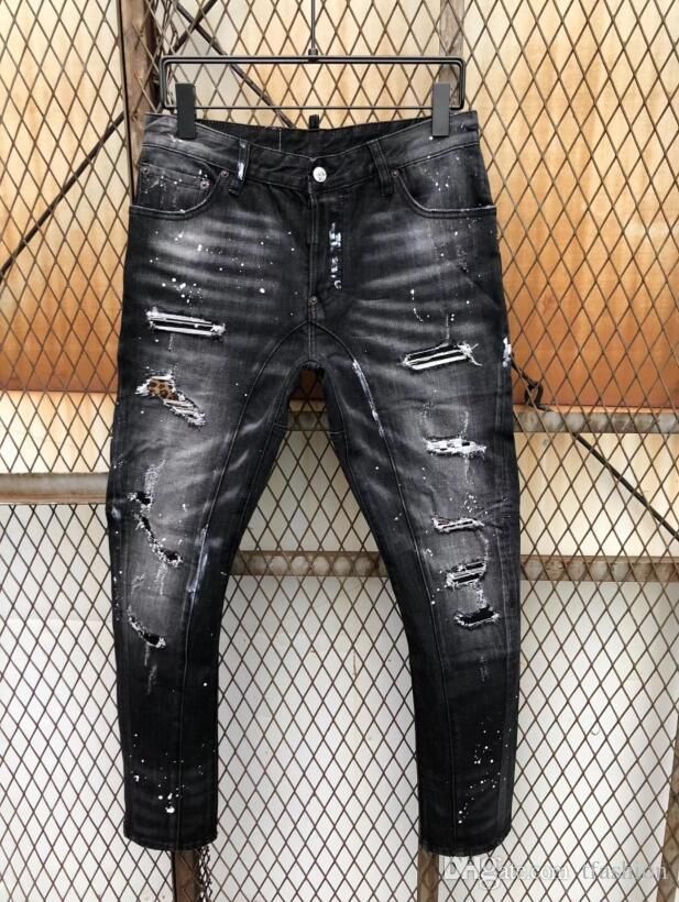 21 D2 Pierre Rock Biker Jeans Men Ripped Denim Tearing Trousers Black Mens Jeans Pants Ruched T39 From Tfashion 49 75 Dhgate Com