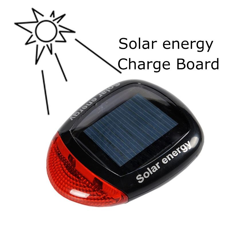 Waterproof Solar Power LED Bicycle Rear Lamp Bike Tail Safety Warning Light