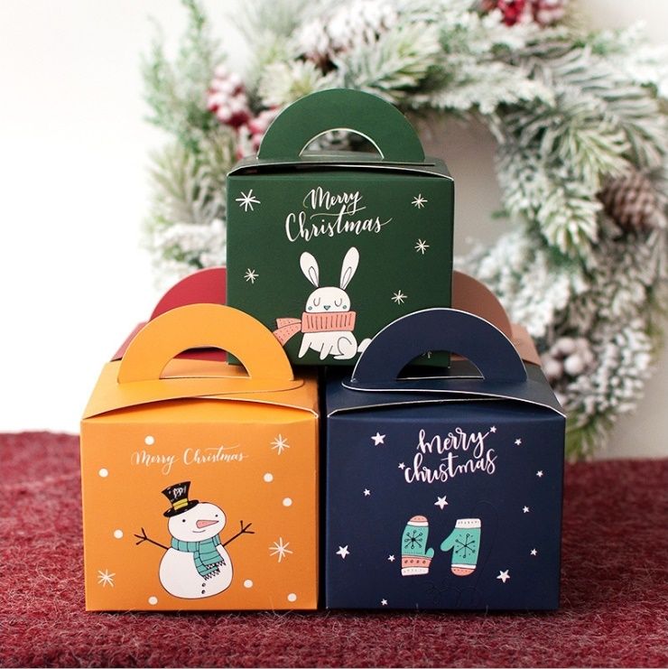 2022 Christmas Food Box 61401 Paper Box Christmas Food Bag/Gift Box For Candy/Tea/Nuts/Cookies/Cake