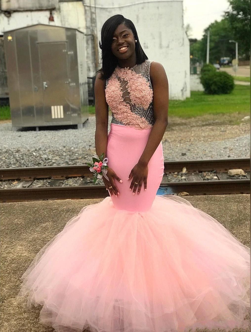 Sexy 2021 Mermaid Black Girls Long Prom 