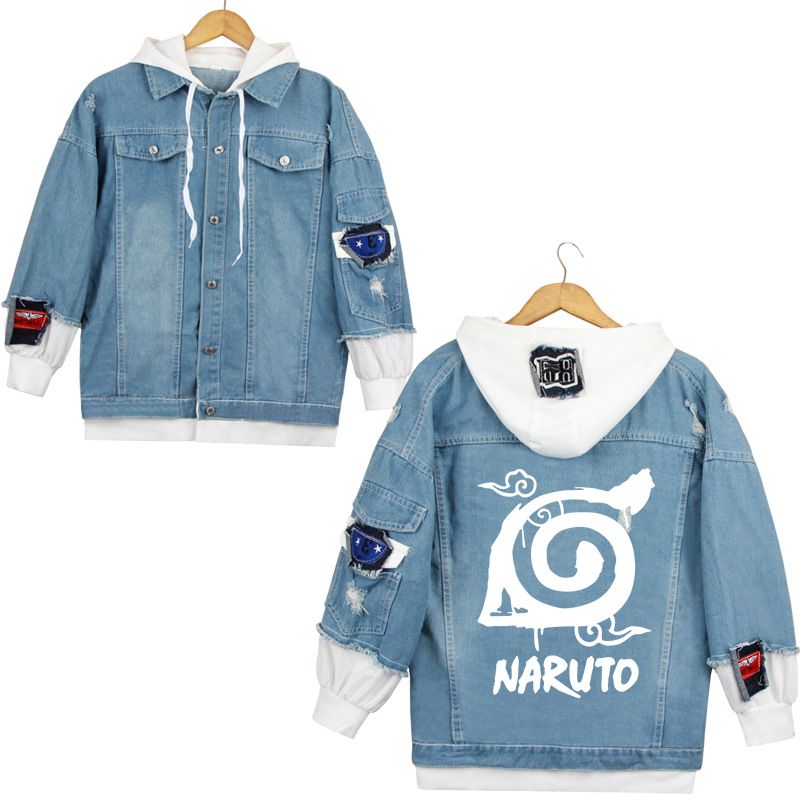 Hoodie Anime Uchiha Sasuke Denim Coat 