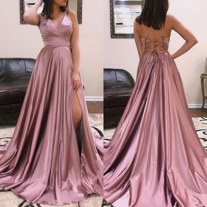 dress with tie up back