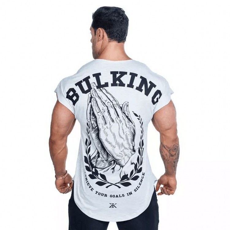 Bulking Printed Mens Designer Tshirts Exercise Clothing Summer Male